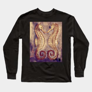 Seahorses in the Abstract Sea Long Sleeve T-Shirt